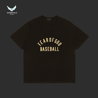 Essentials Fear of God T-Shirt – Baseball Logo (Black) - ESSENTIALS EGYPT