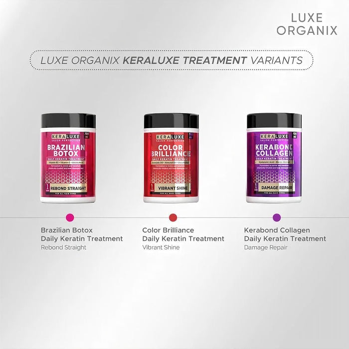 KERA LUXE Salon Perfection Color Brilliance Daily Keratin Treatment Vibrant Shine 700ml كيرا لوكس صالون الكمال اللون بريليانس علاج الكيراتين اليومي تألق 700 مل - Princess Cosmetics Qatar