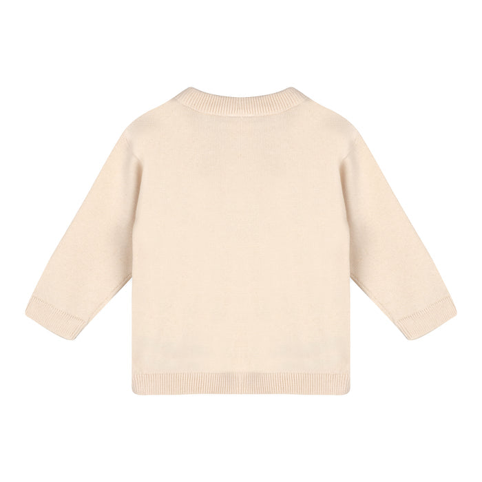 Farm Tractor Embroidered Sweater Knit Baby Pullover (Organic Cotton)