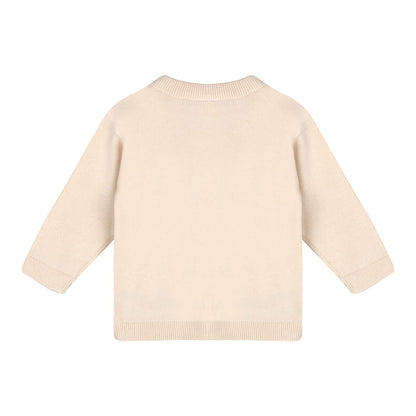 Farm Tractor Embroidered Sweater Knit Baby Pullover (Organic Cotton)