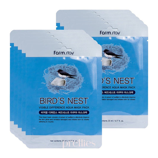 Farmstay Visible Difference Bird's Nest Aqua Mask Pack (1 Sheet x 10pcs) (804107)