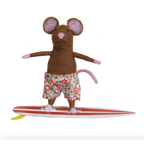 Felt Surfer Mouse Ornament