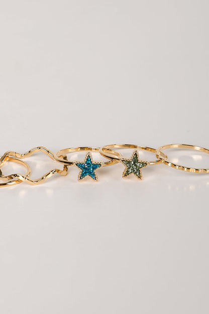 Erin Gold Star Ring Set