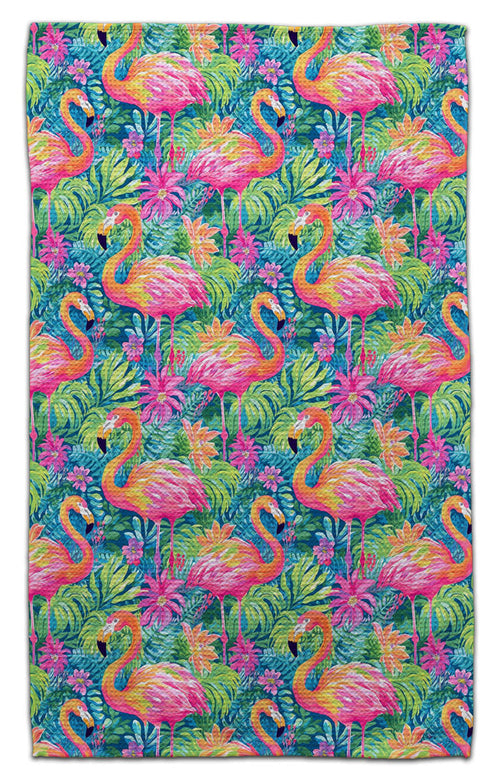 Flamingo (2) Waffle Weave Towel - CJ Bella Co.