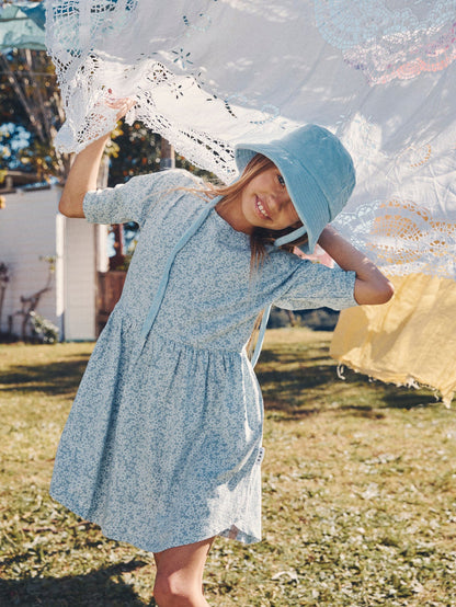 Floral Bunnies Swirl Dress - Frozen