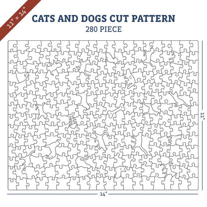 Classic Wooden Puzzles / 280pc - 11"x14" / Cats & Dogs