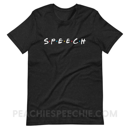 Friends Speech Premium Soft Tee - Black Heather / XS - T-Shirts & Tops peachiespeechie.com
