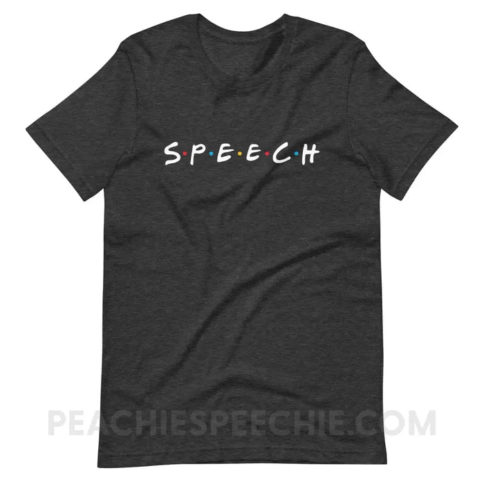 Friends Speech Premium Soft Tee - Dark Grey Heather / XS - T-Shirts & Tops peachiespeechie.com
