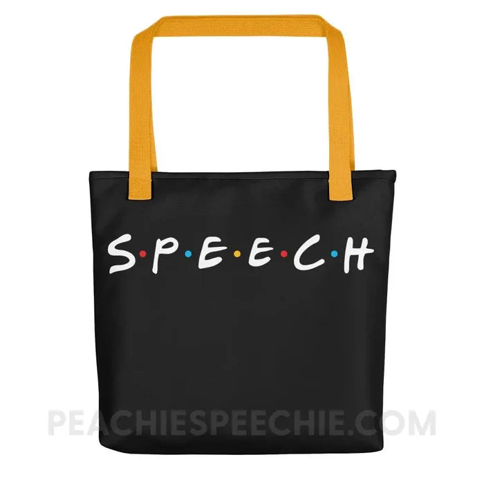 Friends Speech Tote Bag - Yellow - Bags peachiespeechie.com