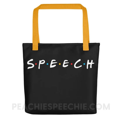 Friends Speech Tote Bag - Yellow - Bags peachiespeechie.com