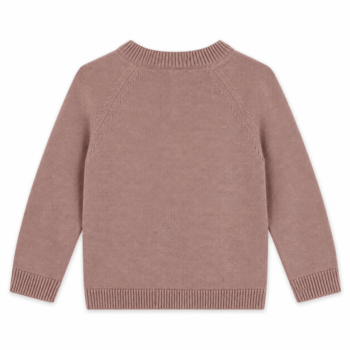 back of Giraffe Elephant Baby Cardigan Sweater (Organic)
