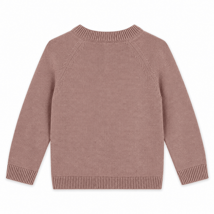 back of Giraffe Elephant Baby Cardigan Sweater (Organic)