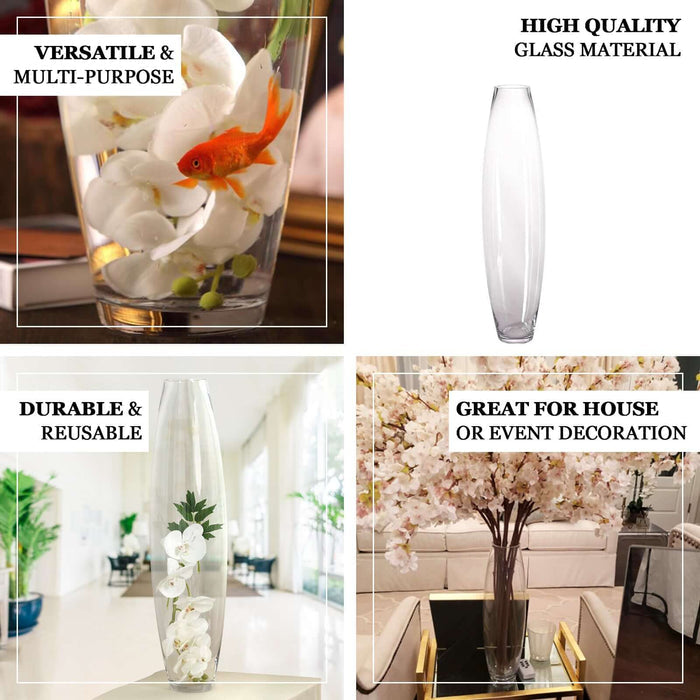 High-quality glass vase for versatile home and event decoration.