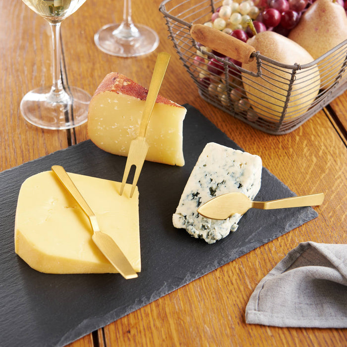 Gold Plated Stainless Steel Cheese Knives Set of 3