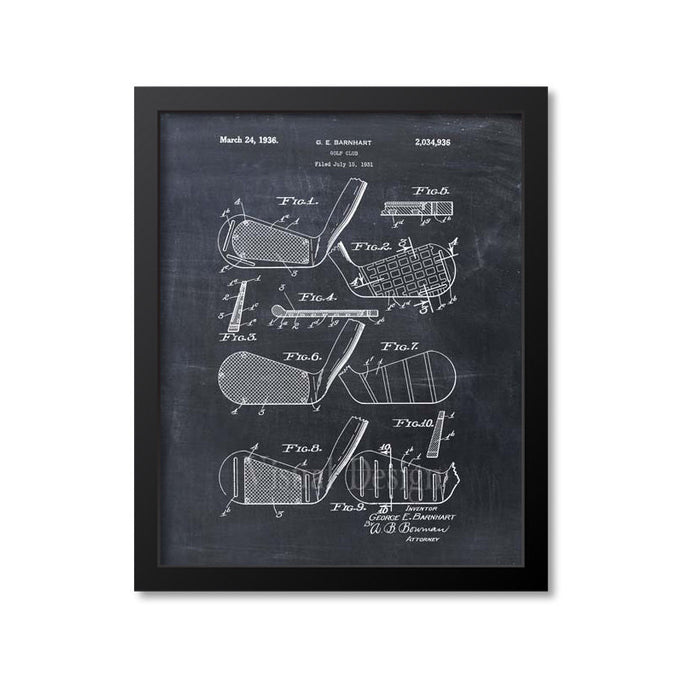Golf Clubs Patent Print