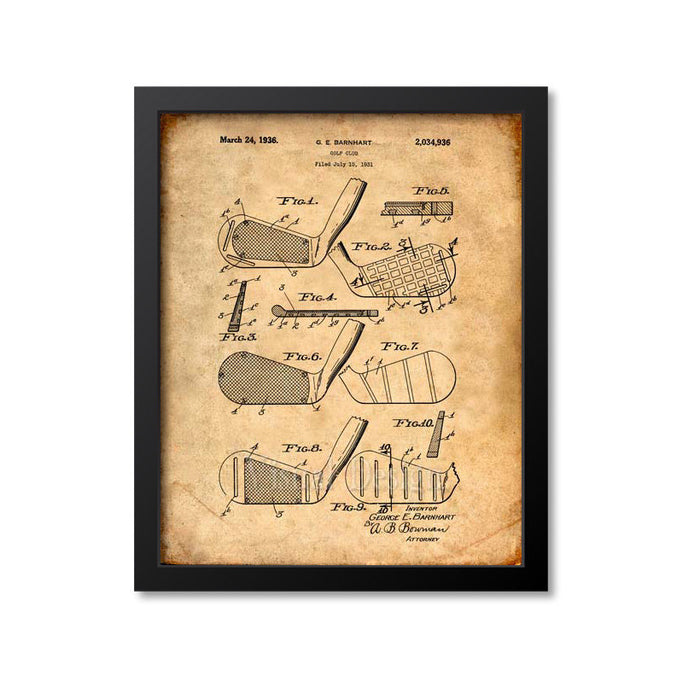 Golf Clubs Patent Print