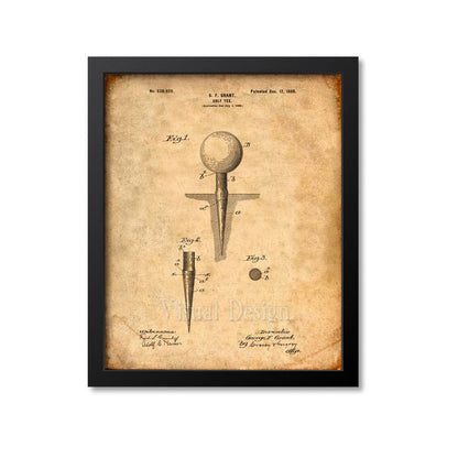 Golf Tee Patent Print