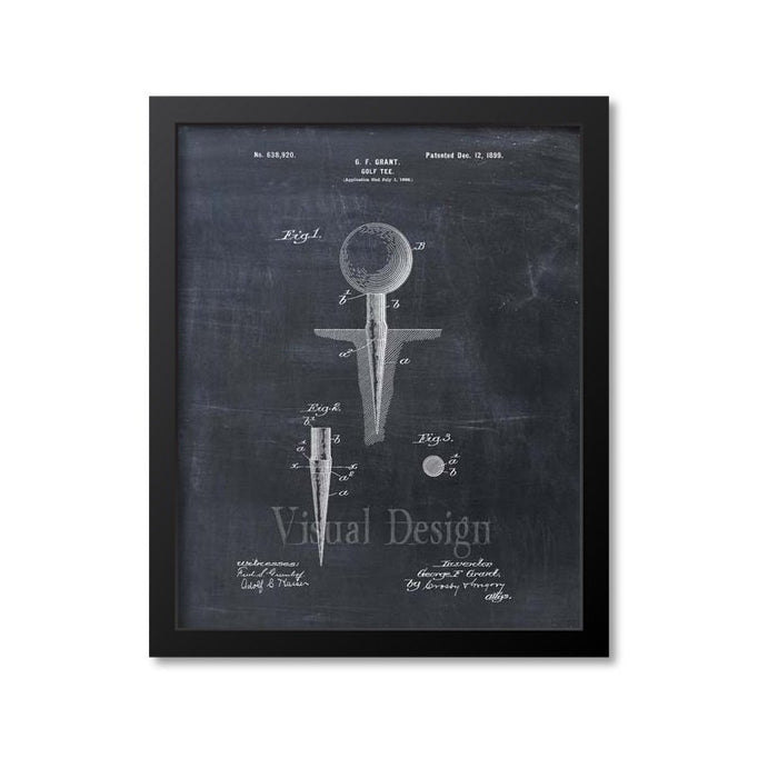 Golf Tee Patent Print