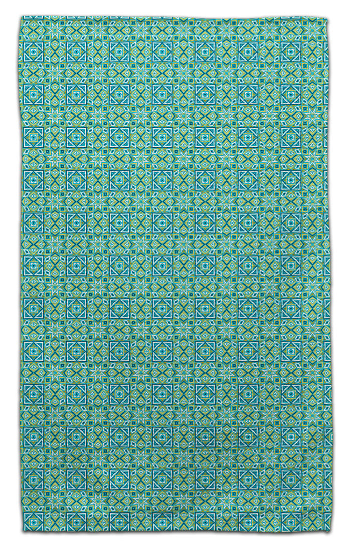 Green Squared Waffle Weave Towel - CJ Bella Co.