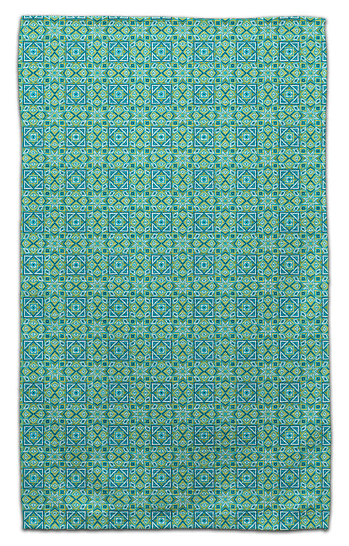 Green Squared Waffle Weave Towel - CJ Bella Co.