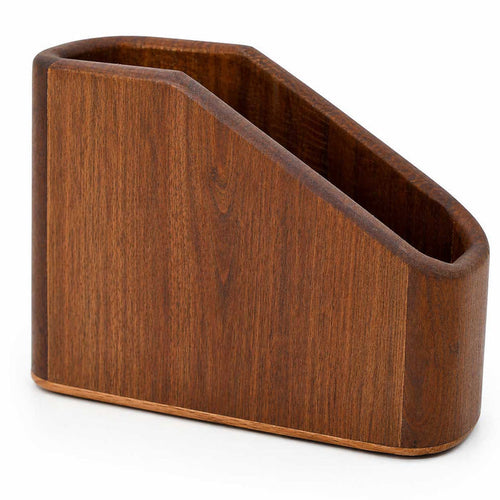 Wooden napkin holder on a white background