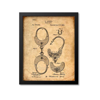 Handcuffs Patent Print