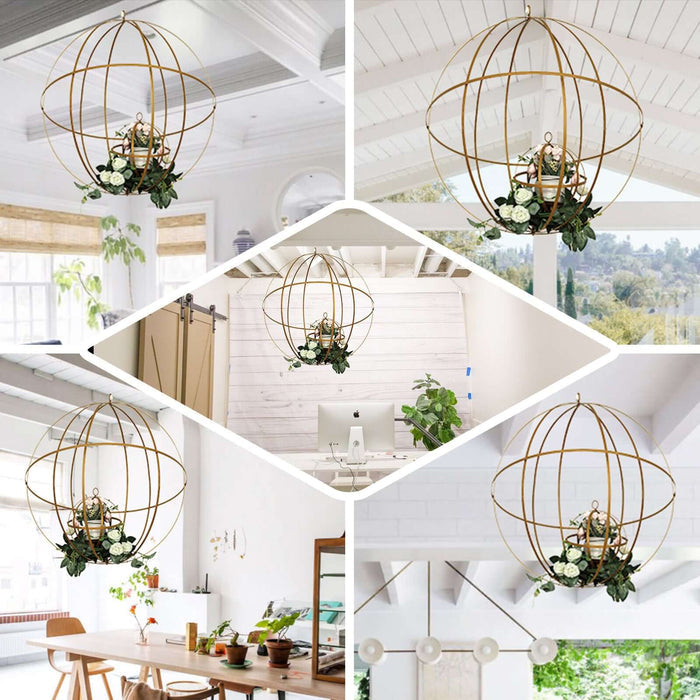 Decorative globe pendant light in various interior settings.