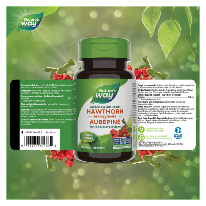 Nature's Way Hawthorn Berries Label