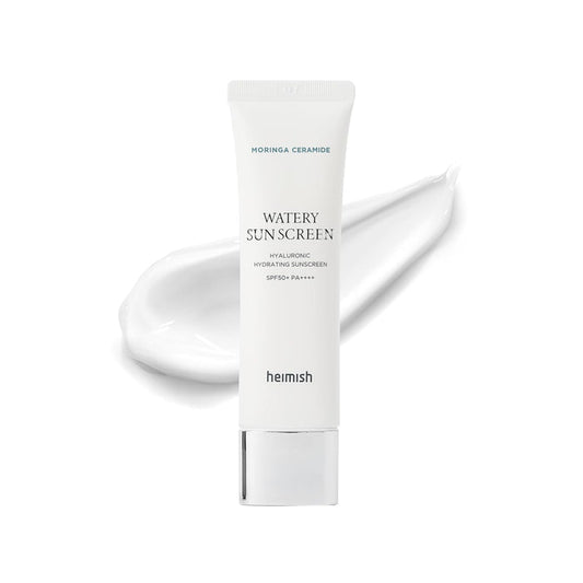 HEIMISH Moringa Ceramide Hyaluronic Hydrating Watery Sunscreen SPF50 PA++++ - apsauginis kremas nuo saulės