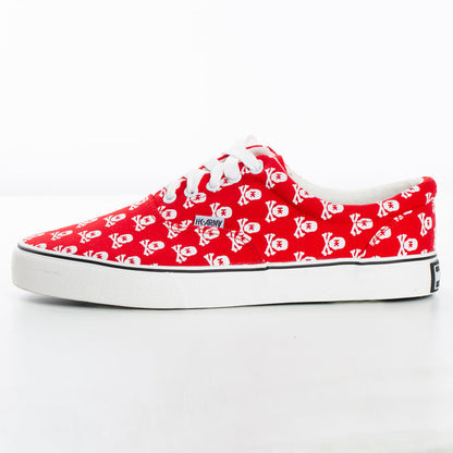 HK Skull Red Canvas Sneaker