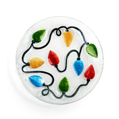 Holiday Lights Mini Round Plate