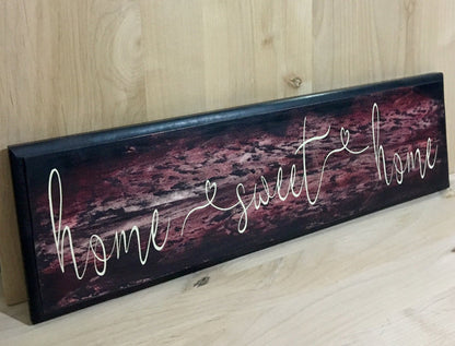 Home sweet home wood sign for housewarming gift.