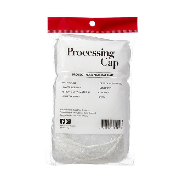 RED BEAUTY by KISS extra large hair processing caps pack disposable white vinyl processing caps for salon use