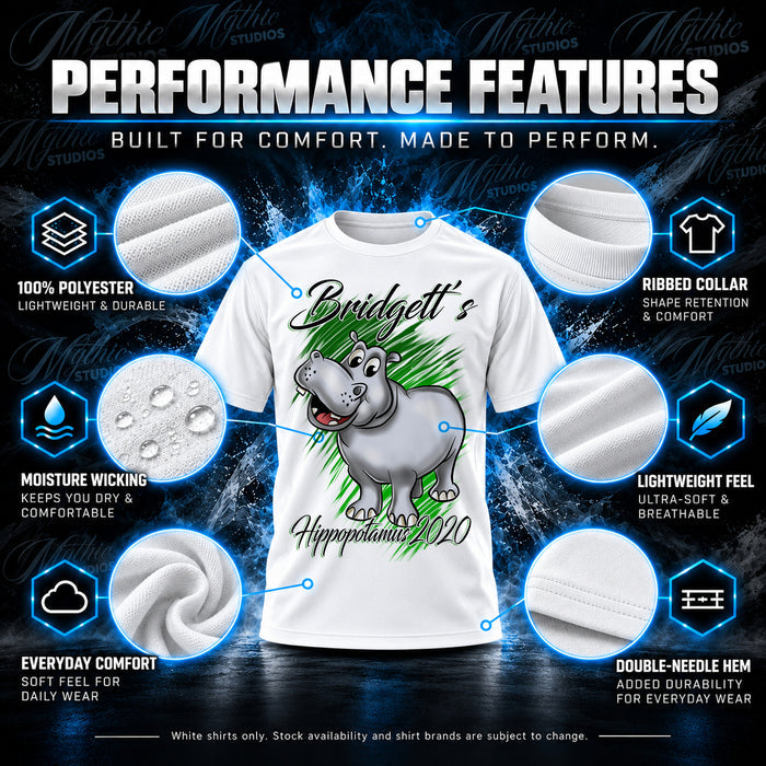 Personalized Cartoon Hippo T-Shirt by Mythic Airbrush, additional product image 3