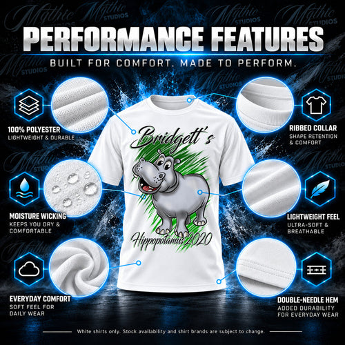Personalized Cartoon Hippo T-Shirt by Mythic Airbrush, additional product image 3