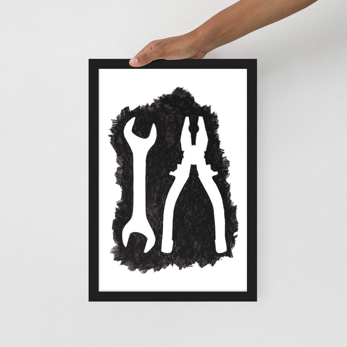 Ink Drawing Framed Print, Tools - angelo:HOME -