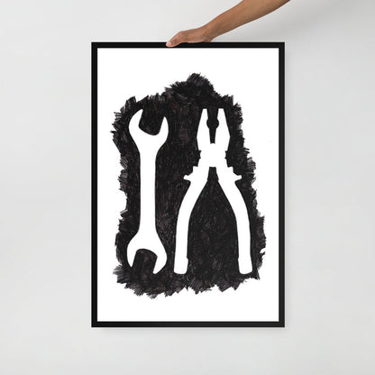 Ink Drawing Framed Print, Tools - angelo:HOME -