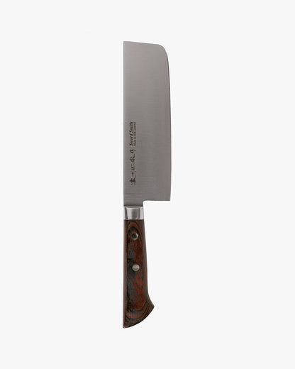 Japanese Knife, Satake Cutlery, Nakiri Knife, Clad Steel, Hakushi, Laminated Wood Handle, 170mm