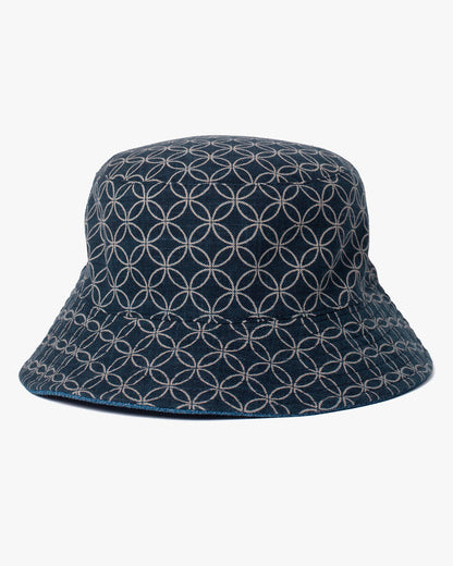 Kiriko Original Bucket Hat, Reversible, Shippou Denim