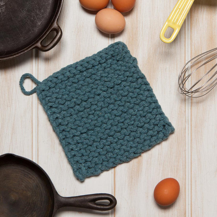 Knit Pot Holder | Lagoon