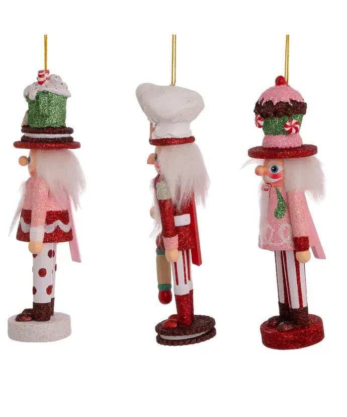 Kurt S. Adler, Inc. - 6"CAKE/COCOA/GINGERBREAD NUTCRACKER ORNAMENTS