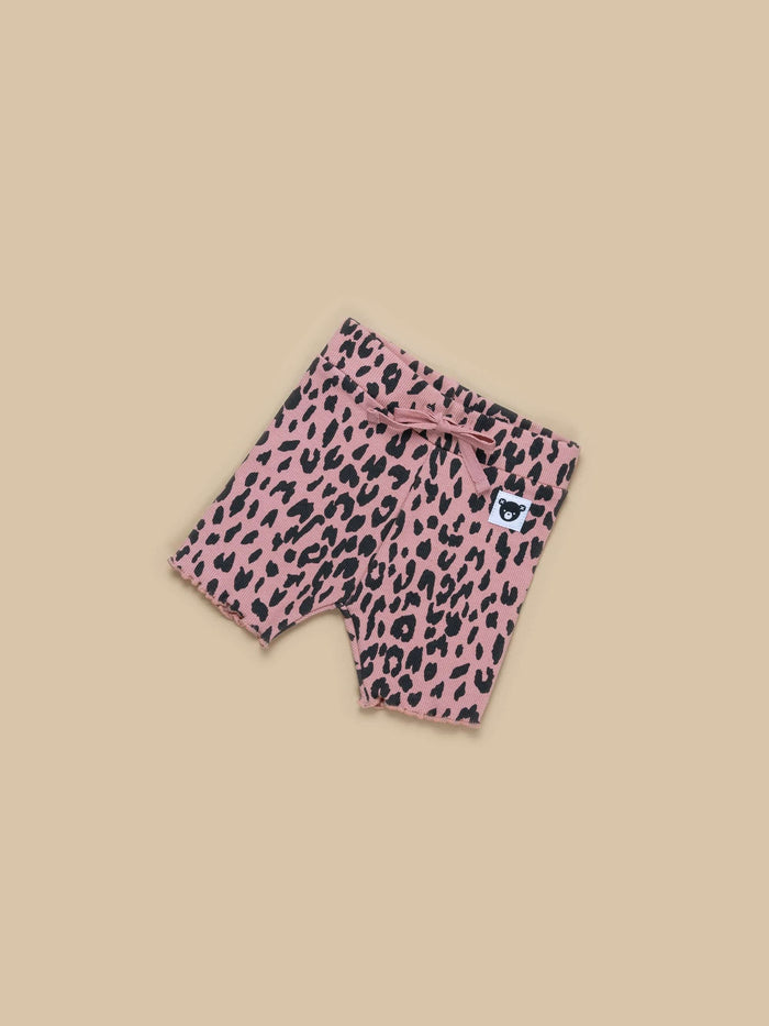 Leopard Rib Short- Dusty Rose