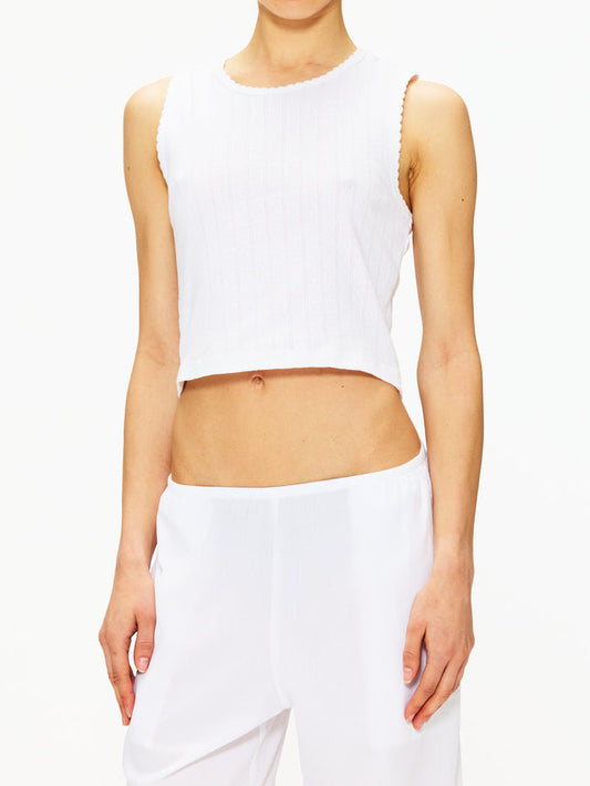 Leset Pointelle Sleeveless Crew