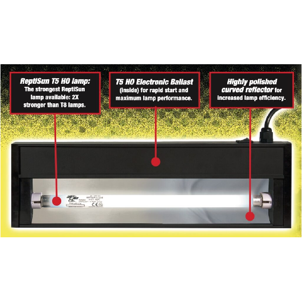 LF-79 Zoo Med Reptisun T5 HO 48" Hood w 46" T5 10.0 UVB Lamp 54W
