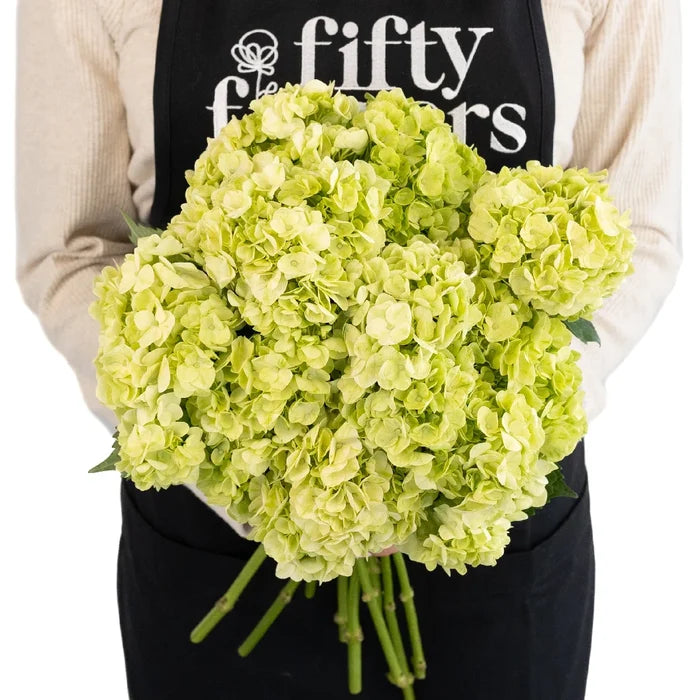 Hydrangea Lime Green Flower Apron - Image
