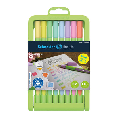 Line-Up Pastel Fineliners 0.4mm with Case stand, 8 pieces