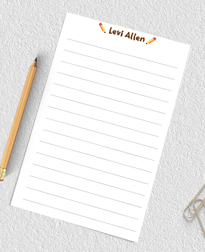 personalized lined notepad for kids