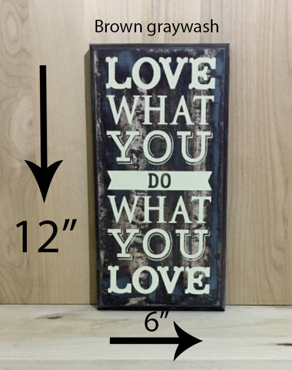 12x6 brown graywash wood sign with cream lettering