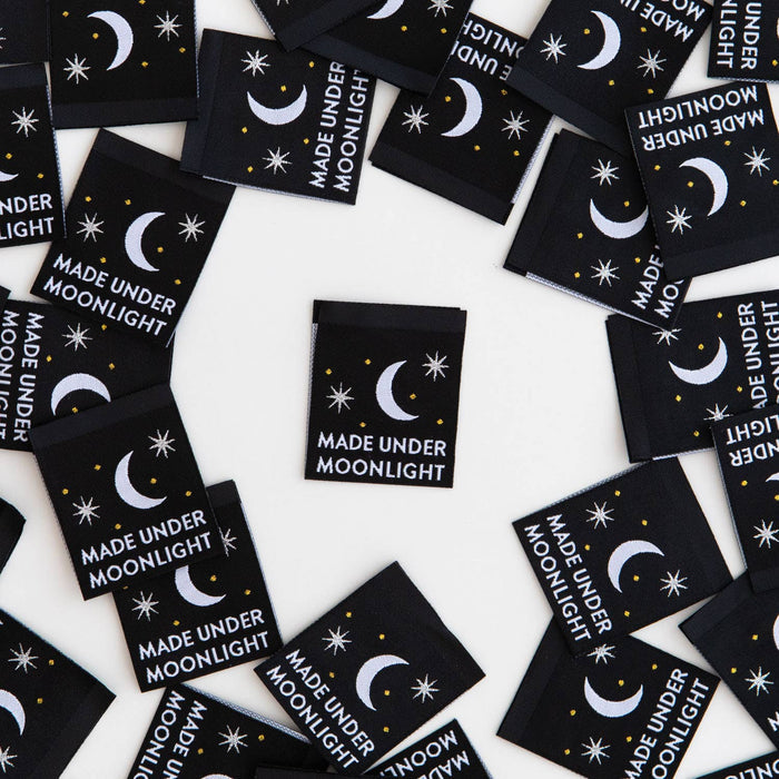 Made Under Moonlight Woven Labels - Sewing Woven Clothing Ta