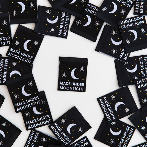Made Under Moonlight Woven Labels - Sewing Woven Clothing Ta